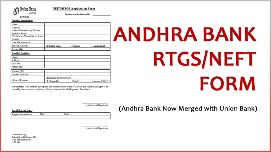 Andhra Bank NEFT Form 2020: Timing, Charges & How to do NEFT?