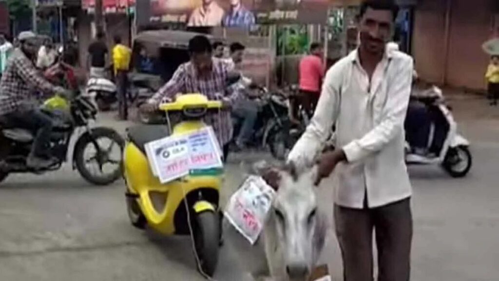 Maharashtra Man binds Ola Scooter to the donkey, paraded around the city. This is the reason